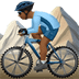 🚵🏾‍♂️ man mountain biking: medium-dark skin tone display on Apple